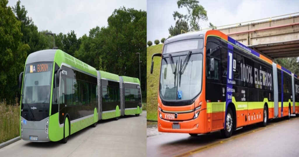 Bi-articulated Electric Buses